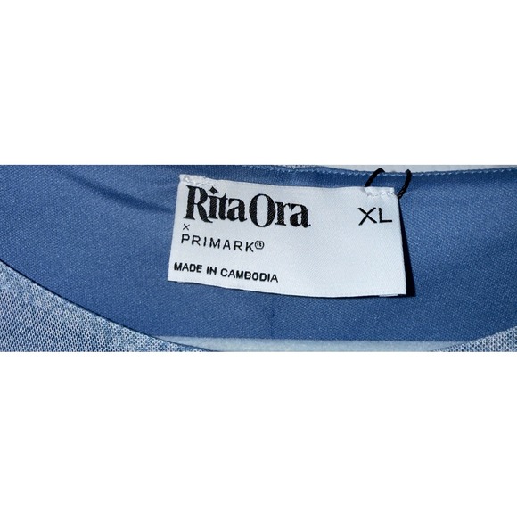 NWT Rita Ora x Primark Womens XL Blue Snakeskin Print Mesh Maxi Dress - Picture 7 of 8